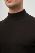 Siyah Uzun Kol Düz Örme Yarım Balıkçı Yaka Classic Comfort Fit Triko 1012245001 thumbnail 6