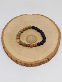 Unakit & Oniks Taşı 8mm Unisex Tasarım Bileklik Hawaii Model (4356) thumbnail 5