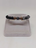 Spektrolit & Oniks Taşı 8mm Unisex Tasarım Bileklik Hawaii Model (3200) thumbnail 2