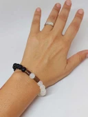 Selenit & Oniks Taşı 8mm Unisex Tasarım Bileklik Hawaii Model (14410) thumbnail 4