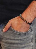 Krizokol & Oniks Taşı 8mm Unisex Tasarım Bileklik Hawaii Model (11158) thumbnail 3