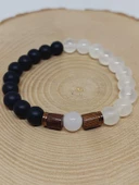 Selenit & Oniks Taşı 8mm Unisex Tasarım Bileklik Hawaii Model (14410) thumbnail 6