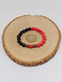 Varisit Nar Kırmızısı & Oniks Taşı 8mm Unisex Tasarım Bileklik Hawaii Model (15455) thumbnail 5