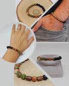 Unakit & Oniks Taşı 8mm Unisex Tasarım Bileklik Hawaii Model (4356) thumbnail 1