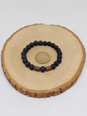 Lav & Oniks Taşı 8mm Unisex Tasarım Bileklik Hawaii Model (9028) thumbnail 5