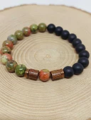 Unakit & Oniks Taşı 8mm Unisex Tasarım Bileklik Hawaii Model (4356) thumbnail 6