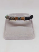 Krizokol & Oniks Taşı 8mm Unisex Tasarım Bileklik Hawaii Model (11158) thumbnail 2