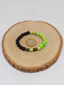 Varisit Açık Yeşil & Oniks Taşı 8mm Unisex Tasarım Bileklik Hawaii Model (15460) thumbnail 5