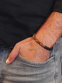 Kaplangözü Mat & Oniks Taşı 8mm Unisex Tasarım Bileklik Hawaii Model (17066) thumbnail 3