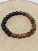 Kaplangözü Mat & Oniks Taşı 8mm Unisex Tasarım Bileklik Hawaii Model (17066) thumbnail 6