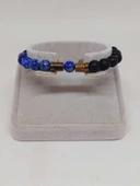 Lapis & Oniks Taşı 8mm Unisex Tasarım Bileklik Hawaii Model (9420) thumbnail 2