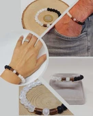 Necef & Oniks Taşı 8mm Unisex Tasarım Bileklik Hawaii Model (3617) thumbnail 1