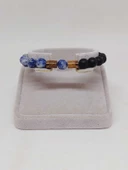 Sodalit & Oniks Taşı 8mm Unisex Tasarım Bileklik Hawaii Model (1914) thumbnail 2