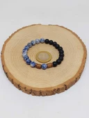Sodalit & Oniks Taşı 8mm Unisex Tasarım Bileklik Hawaii Model (1914) thumbnail 5
