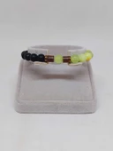 Yeşil Onix & Oniks Taşı 8mm Unisex Tasarım Bileklik Hawaii Model (14679) - 2