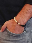 Kalsit & Oniks Taşı 8mm Unisex Tasarım Bileklik Hawaii Model (3205) thumbnail 3