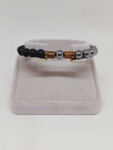 Terahertz & Oniks Taşı 8mm Unisex Tasarım Bileklik Hawaii Model (3892) thumbnail 2