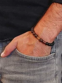 Jasper & Oniks Taşı 8mm Unisex Tasarım Bileklik Hawaii Model (4441) thumbnail 3