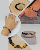 Jasper & Oniks Taşı 8mm Unisex Tasarım Bileklik Hawaii Model (9805) thumbnail 1