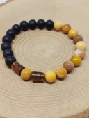 Jasper & Oniks Taşı 8mm Unisex Tasarım Bileklik Hawaii Model (9805) thumbnail 6