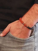 Kırmızı Jasper & Oniks Taşı 8mm Unisex Tasarım Bileklik Hawaii Model (22455) thumbnail 3