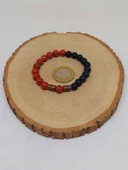 Kırmızı Jasper & Oniks Taşı 8mm Unisex Tasarım Bileklik Hawaii Model (22455) thumbnail 5