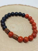 Kırmızı Jasper & Oniks Taşı 8mm Unisex Tasarım Bileklik Hawaii Model (22455) thumbnail 6