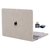 MacBook Air 13 M1 Laptop Kılıf Kumaş Dokulu Sert Koruyucu Kapak A2337 A2179 A1932 İnce Hafif Darbe Çizilme Önleyici thumbnail 3
