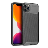 iPhone 11 Pro Max Kılıf Focus Carbon Desen Silikon Arka Kapak - 2