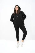 Kadın Büyük Beden Kapüşonlu Çıtçıt Detaylı Tayt Takım 8154-25 - 4