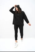 Kadın Büyük Beden Kapüşonlu Çıtçıt Detaylı Tayt Takım 8154-25 - 3
