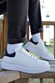 Valendo Siyah Beyaz Garantili Erkek Günlük Casual Bağcıklı Tabanlı Sneaker Ayakkabı VALENDO-5141 - 3