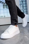 Valendo Beyaz Beyaz Garantili Erkek Günlük Casual Bağcıklı Tabanlı Sneaker Ayakkabı VALENDO-5141 - 4