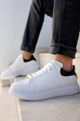 Valendo Siyah Beyaz Garantili Erkek Günlük Casual Bağcıklı Tabanlı Sneaker Ayakkabı VALENDO-5141 - 2