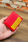 Minimal ve Ergonomik Kırmızı Cüzdan – 6 Kartlık – Kağıt Para Bölmeli – Kartlık ve Cüzdan Modeli thumbnail 7