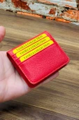 Minimal ve Ergonomik Kırmızı Cüzdan – 6 Kartlık – Kağıt Para Bölmeli – Kartlık ve Cüzdan Modeli thumbnail 6