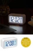 Dekoratif Renkli Masaüstü Alarm Sıcaklık Tarih Ölçer Led Işıklı Dijital Çalar Saat - 1
