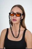 Siyah Akrilik Kalın Tasarım Gözlük Zinciri thumbnail 5