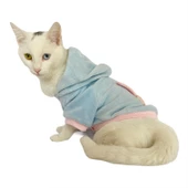 Blue Pink Bunny Sweatshirt Kedi Süeteri Kedi Kıyafeti thumbnail 2