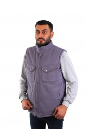 ESER - 7-7 Gabardin Polarlı Yelek - Kışlık - Gri thumbnail 1