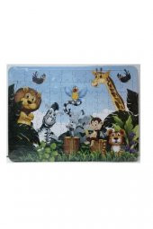 Aslan Kral ve Arkadaşları Eğitici Puzzle 80 Parça 39x29 cm - 1