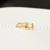 14 Ayar Altın Dikdörtgen Küpe Sarı Ziynet Gold ZG2174 - 2
