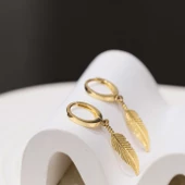 14 Ayar Altın Sallantılı Küpe Sarı Ziynet Gold ZG2173 - 1