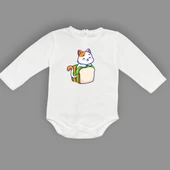 Baskılı Tost Kedi Bebek Çıtçıtlı Body - 2