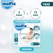 Molfix Premium Aylık Fırsat Paketi 1 Beden 216 Adet - 2