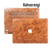 Macbook Air Kılıf 13 inç Deri Leat01 (Eski USB'li Model 2010-2017) A1369 A1466 ile Uyumlu - 3