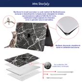 MacBook Air Kılıf 13 inç | A1369 A1466 Uyumlu | Deri Kaplama Mermer Desenli Sert Kapak | Darbeye Dayanıklı - 9