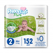 Paddlers Pure Bebek Bezi 2 Numara Mini 152Adet (3-6 kg) Süper Fırsat Paketi - 1