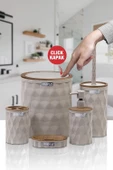 Okyanus Home Diamond Vizon Ahşap Click Kapak 5 Parça Banyo Seti - OKY-1307 - 1