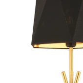 Akasya Tripot Ayaklı Siyah Eskitme Dekoratif Salon Lambader thumbnail 3